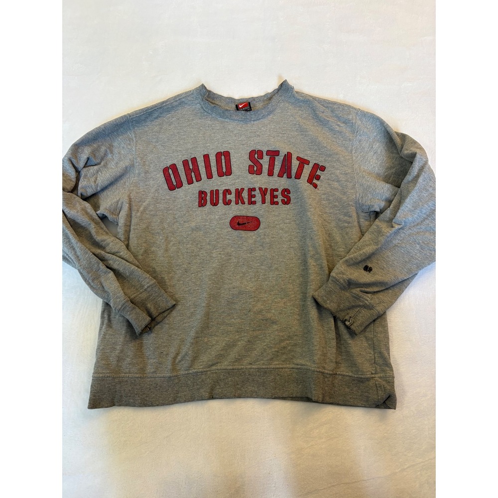 Vintage Nike Team Ohio State Buckeyes Sweatshirt Mens Large Gray Made in USA